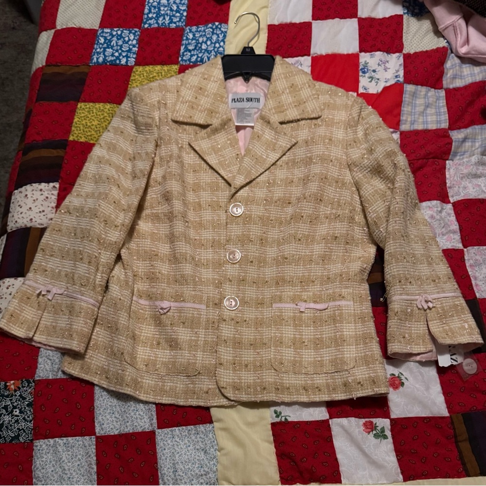 Plaid Smith Women's Cream Blazer